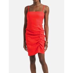 J.CREW COLLECTION Red Ruched Strappy Holiday Party Cocktail Dress 14 NWT $285